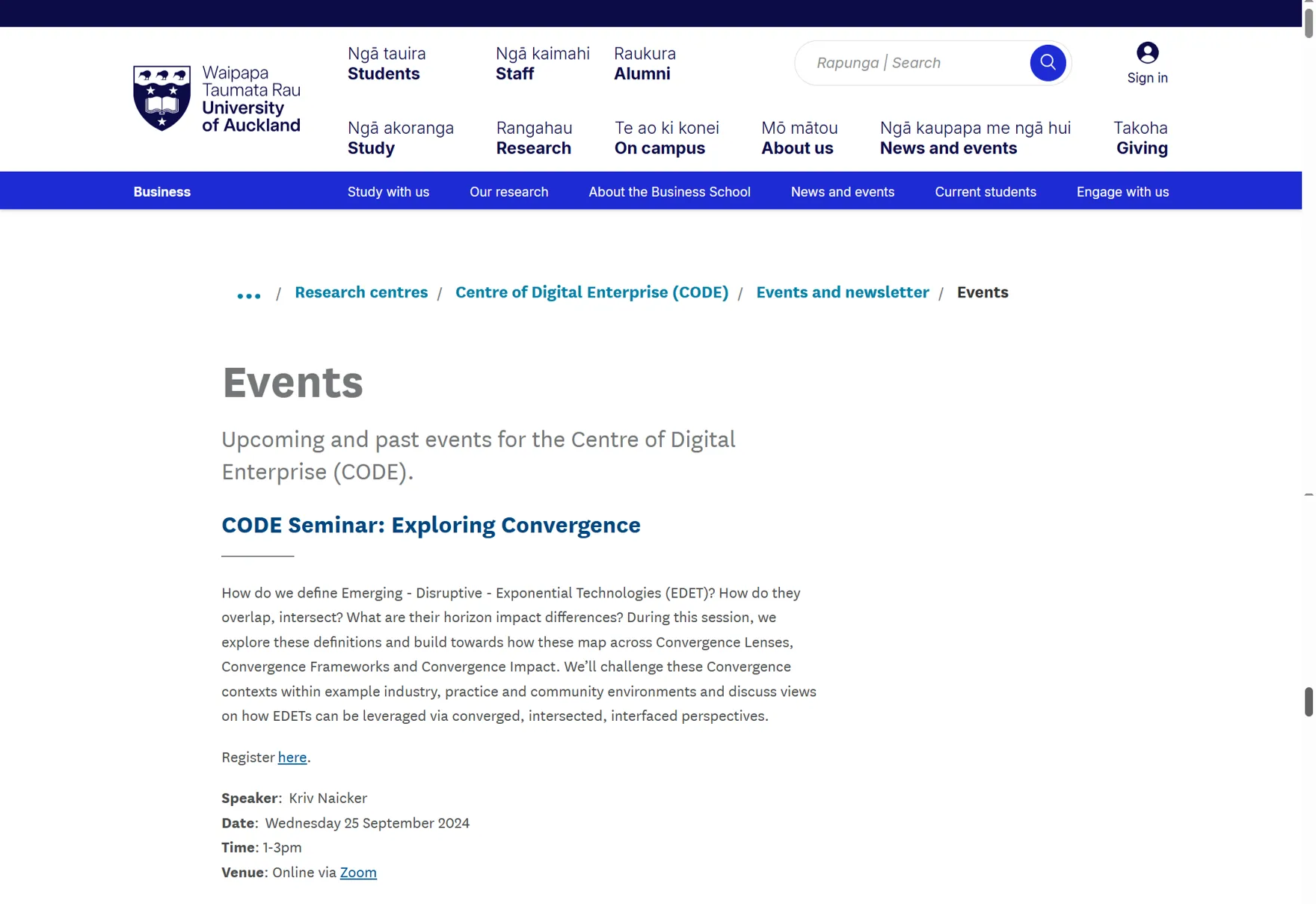 University of Auckland Events